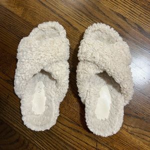 Cream Teddy Slippers